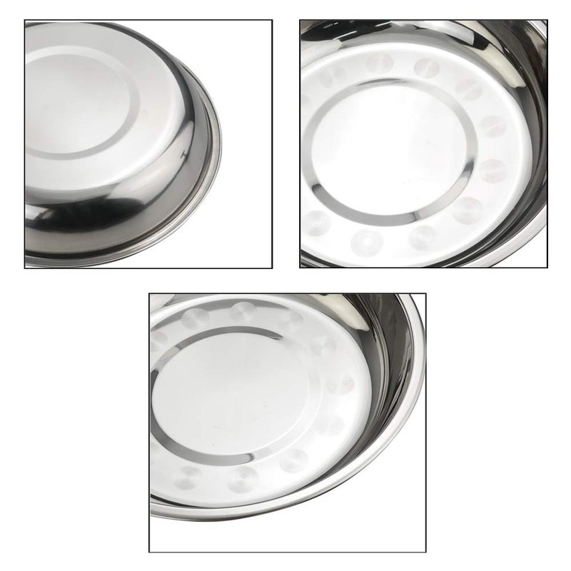 Nicesh 7.64 Inch Stainless Steel Round Plate, Dinner Plate Dish, Pack of 6 - Image 2